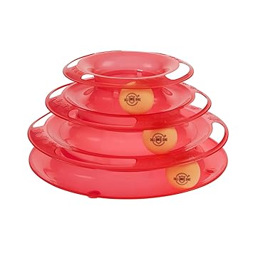 AmazonBasics Interactive (3 Layers) Tower Track Roller Toy with Colorful Balls for Cats and Kittens