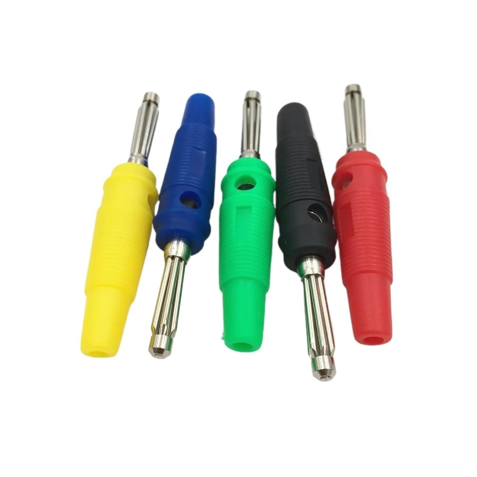 Lot de 100 fiches bananes empilables sans soudure de 4 mm, 32 A, grand courant, haute tension, tête de connecteur banane à 7 broches(Blue)
