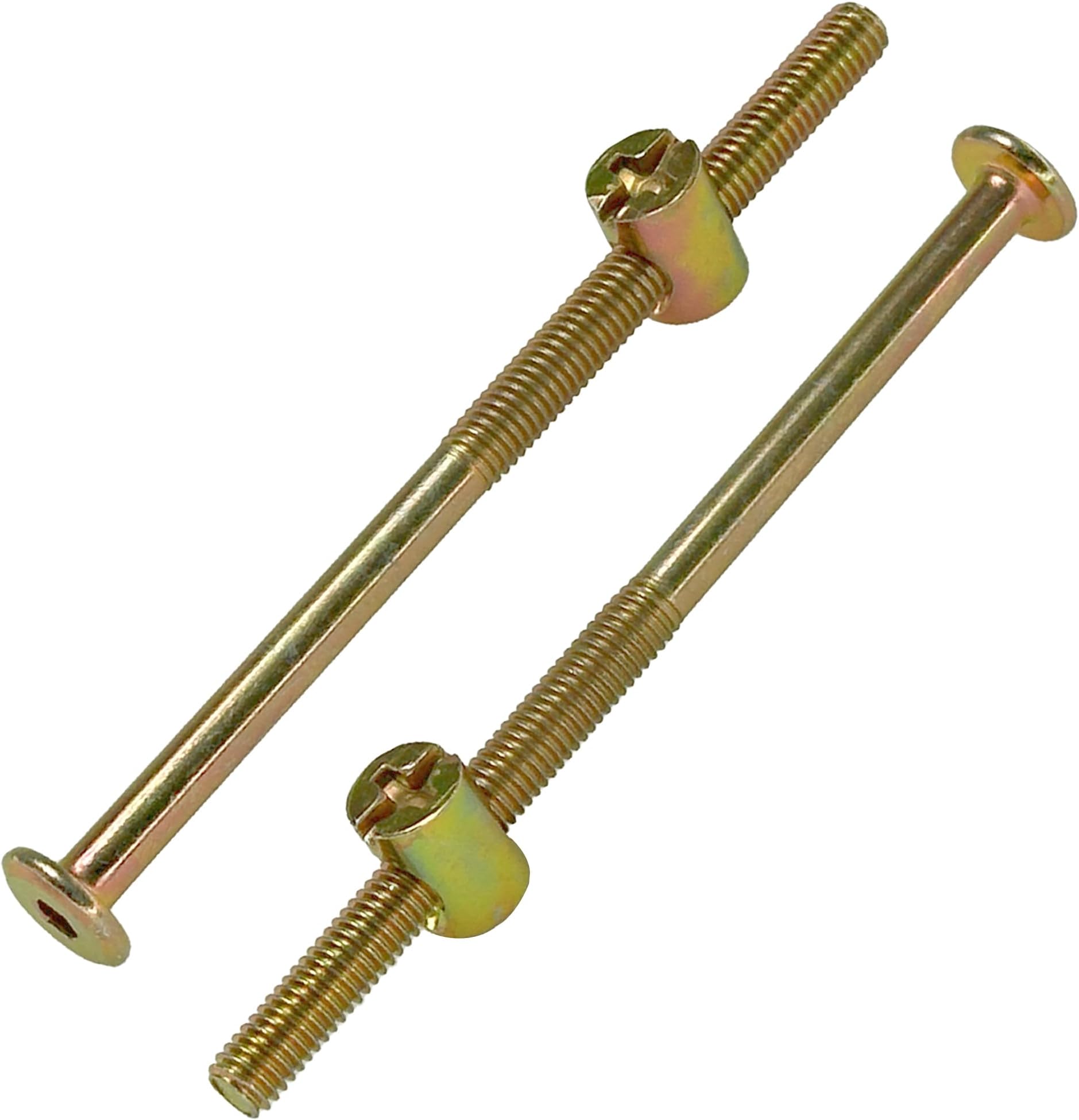 10-Set M6 Furniture Bolt and Nut Kit, Hex Socket Bed Bolts, Screws, and Nuts (100mm)