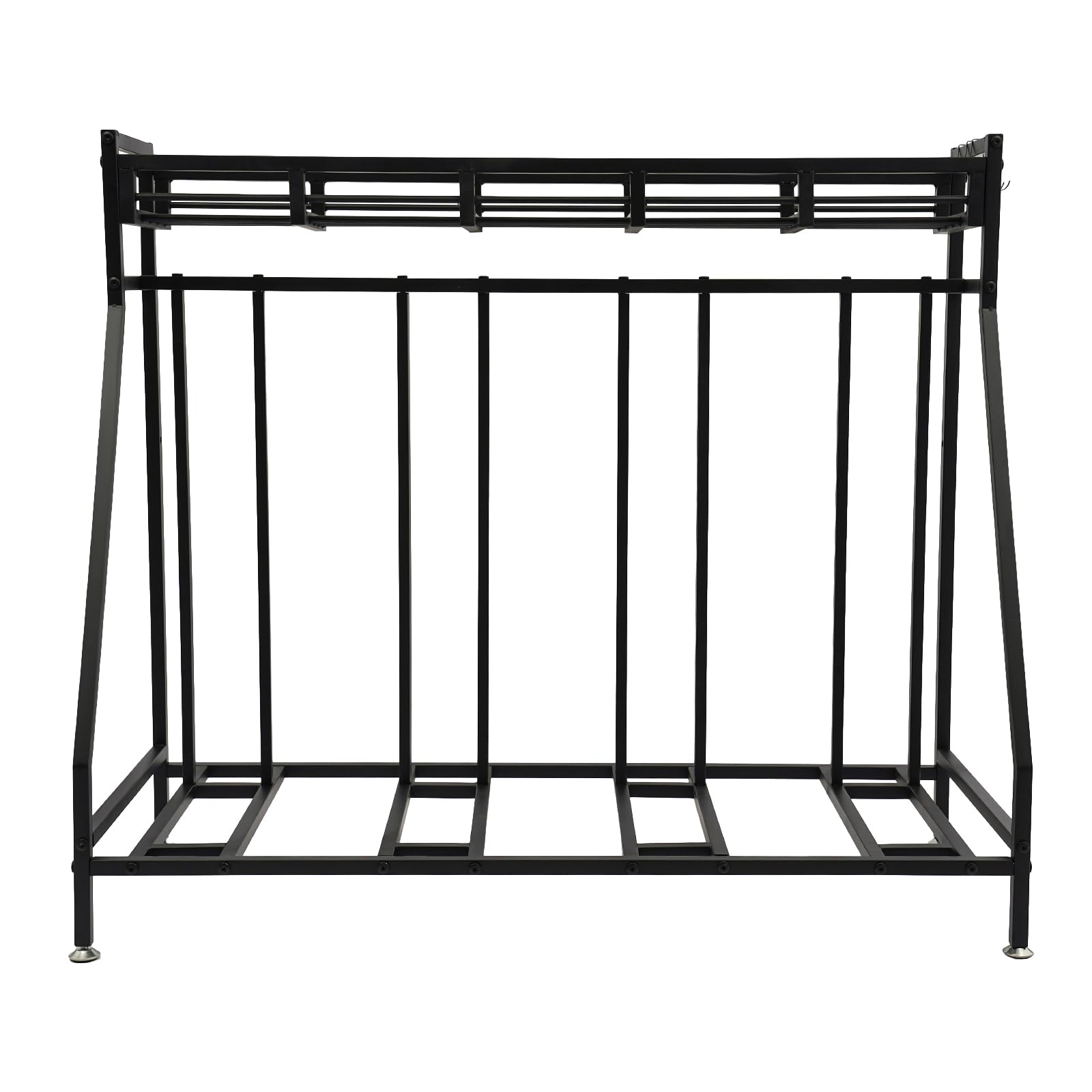 Supporto per bicicletta da pavimento, parcheggio per mountain bike, con 4 posti per garage, 4 ganci rimovibili, cestino extra largo e poggiapiedi. Robusto salvaspazio fino a 100 kg