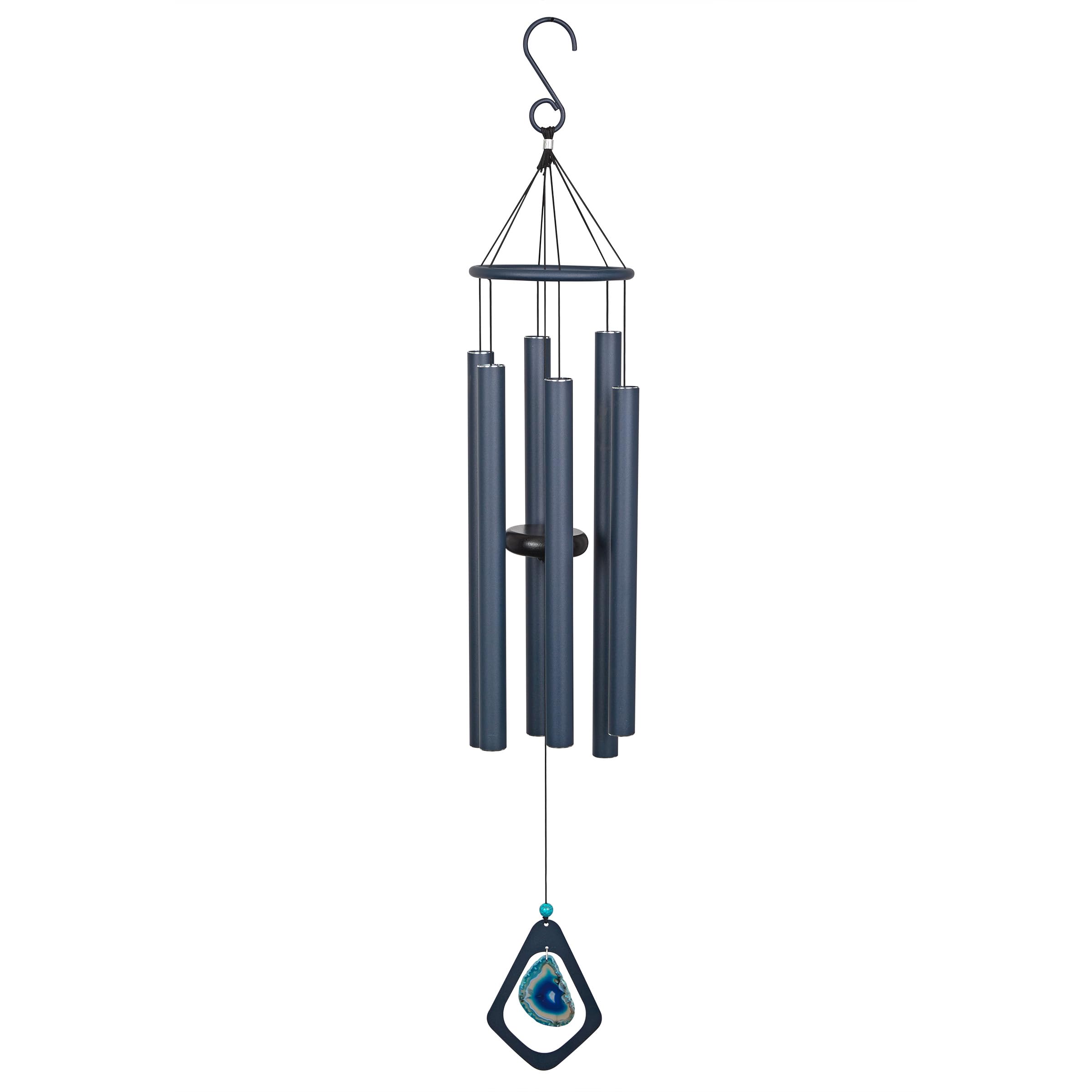 Alpine Corporation KAW122HH-BL Carillon à Vent en métal avec Pierre précieuse Bleu 99 cm