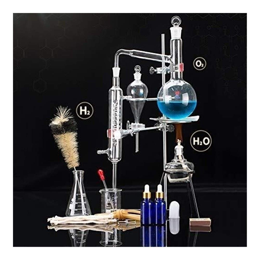500ml Laboratorio Distillazione purificatore Vetro Kit Olio Essenziale di distillazione con condensatore ad Alta Strumento di Vetro borosilicato