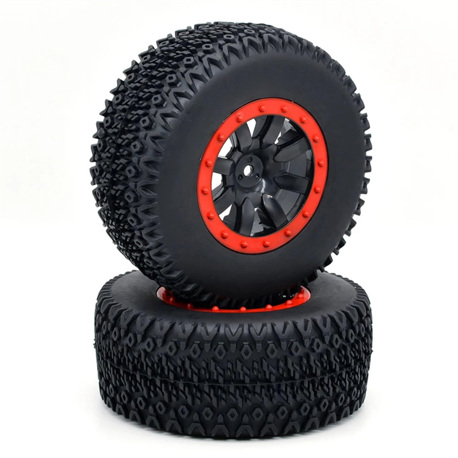 RC Pneus Jante Compatible avec ARRMA pour SENTON 550 pour Mega pour XLH 9125 4 Pièces 110mm RC Voiture Pneus en Caoutchouc Jeu De Jantes pour 1/10 Camion De Parcours Court