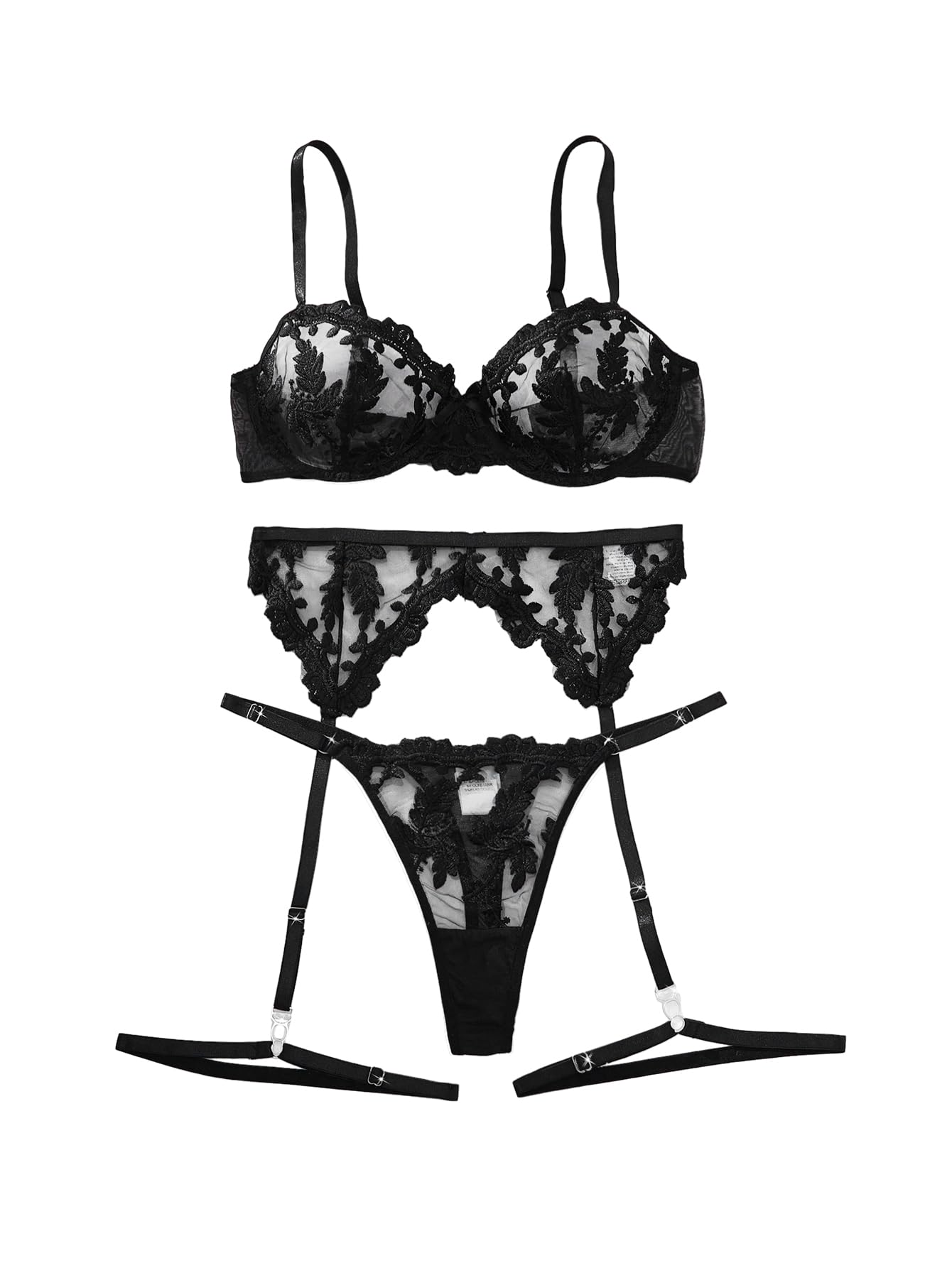 Lilosy Sexy Lingerie Set 3 Piece Women Outfit Bra and Panty