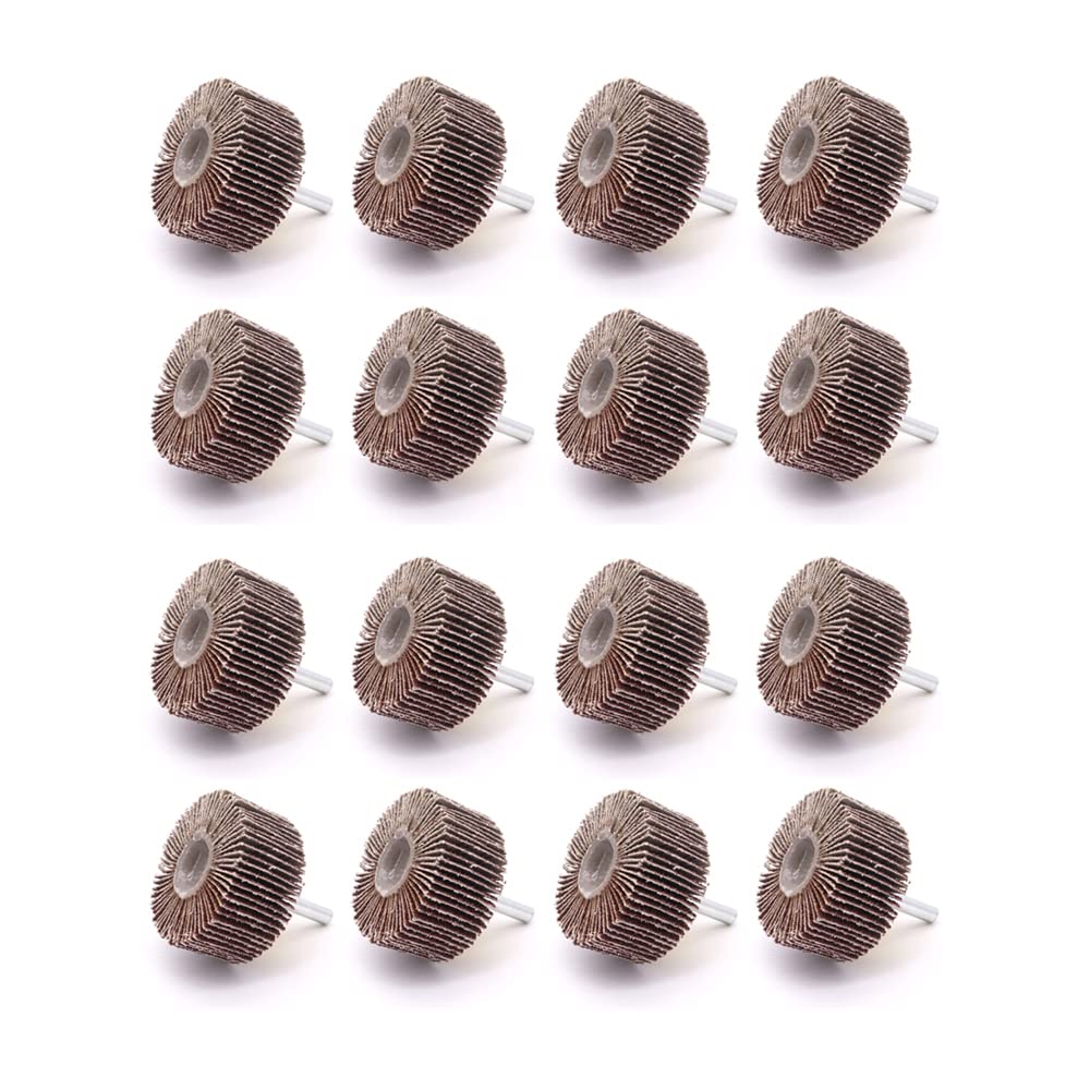 Lot de 16 ponceuses à lamelles 50 mm x 25 mm x 6 mm - Têtes de ponçage de 80 pour dérouillage, ébavurage, polissage