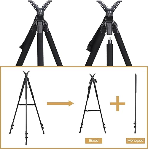 Miniatura 4 de Leader Accessories Altura ligera del trípode del palillo del tiroteo de la aleación de aluminio ajustable 20,08" a 65,35"