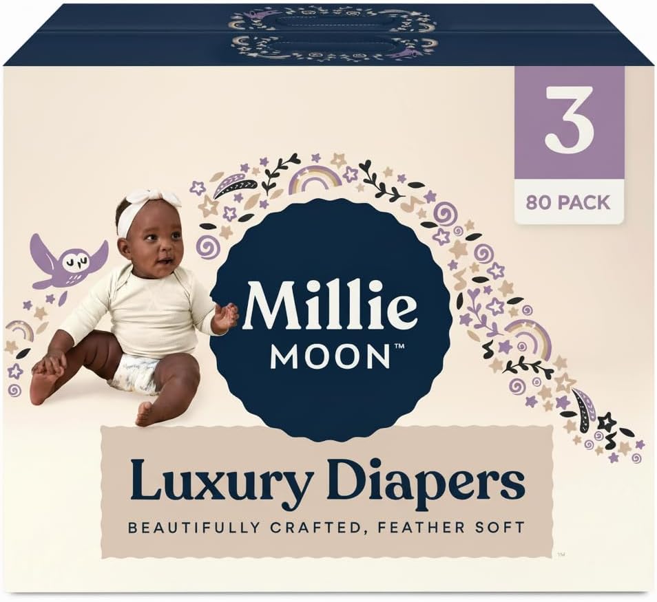 Millie Moon Luxury Diapers, Size 3, 80 Count
