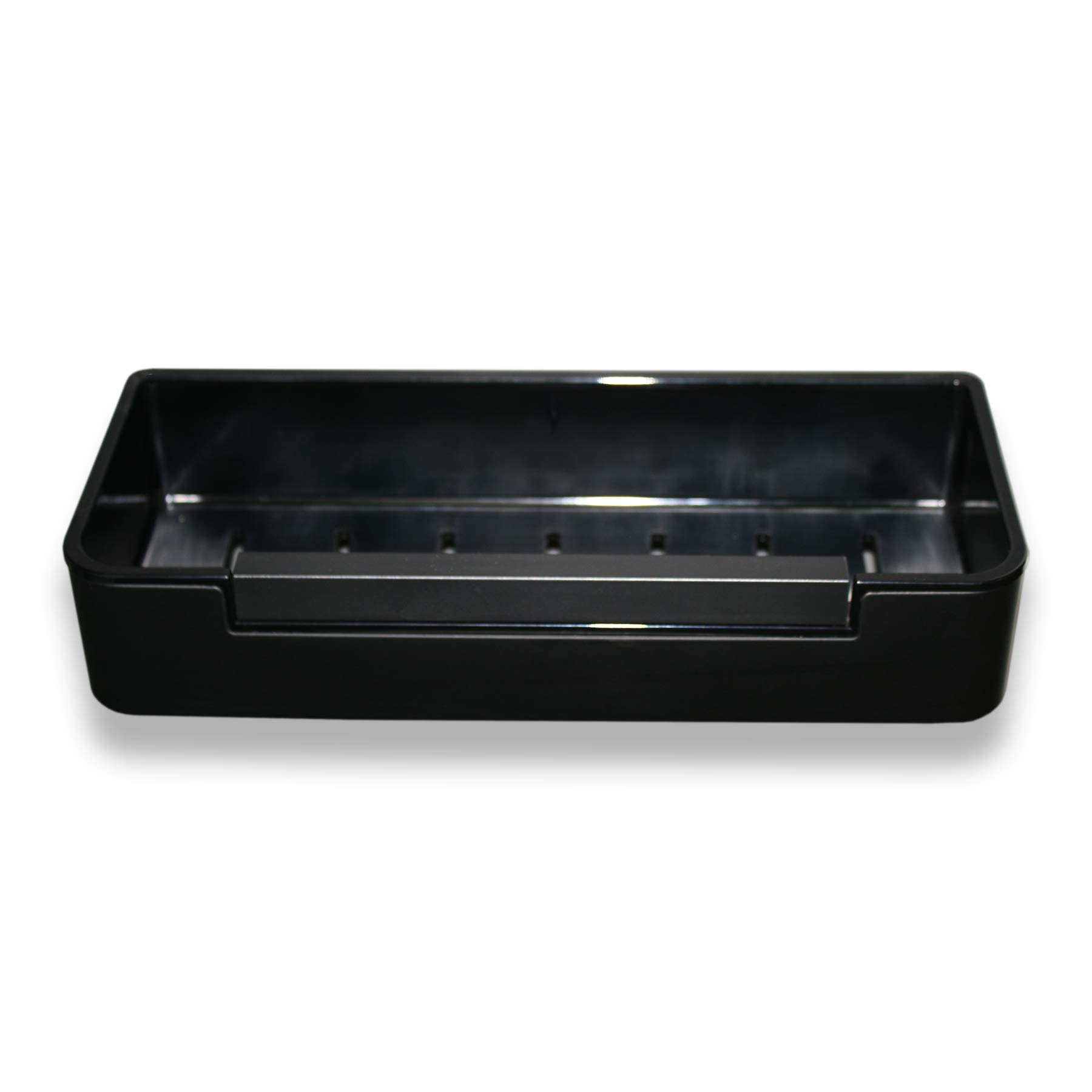 Bernstein Duschkorb DK619 aus Edelstahl in Schwarz matt mit Duschabzieher selbstklebend oder verschraubbar rechteckige Duschablage 29 cm ohne Bohren