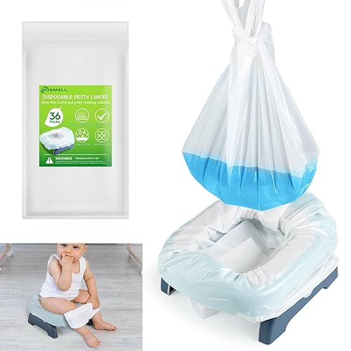 Miniatura 8 de 36 paquetes de forros para orinal portátiles desechables para inodoro portátil con almohadillas absorbentes, bolsas de repuesto para orinal de viaje