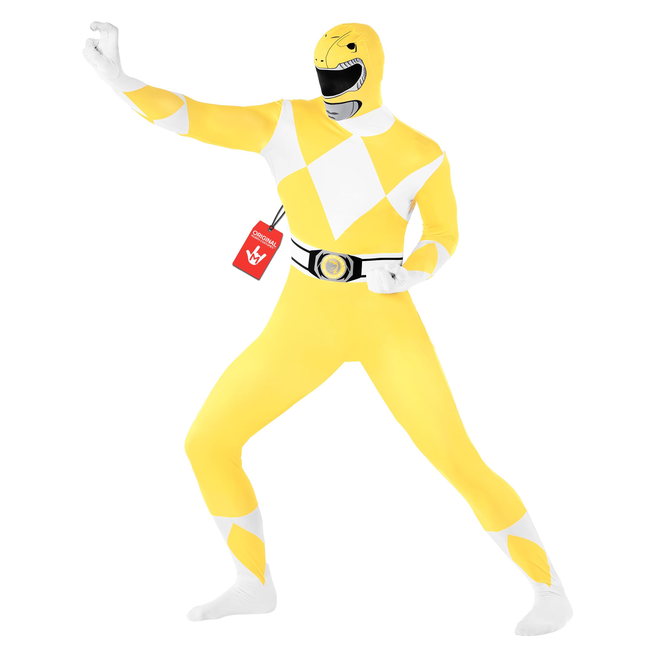 Morphsuits Men's Yellow Power Rangers Morphsuit Adult Sized Costume, Xl Uk