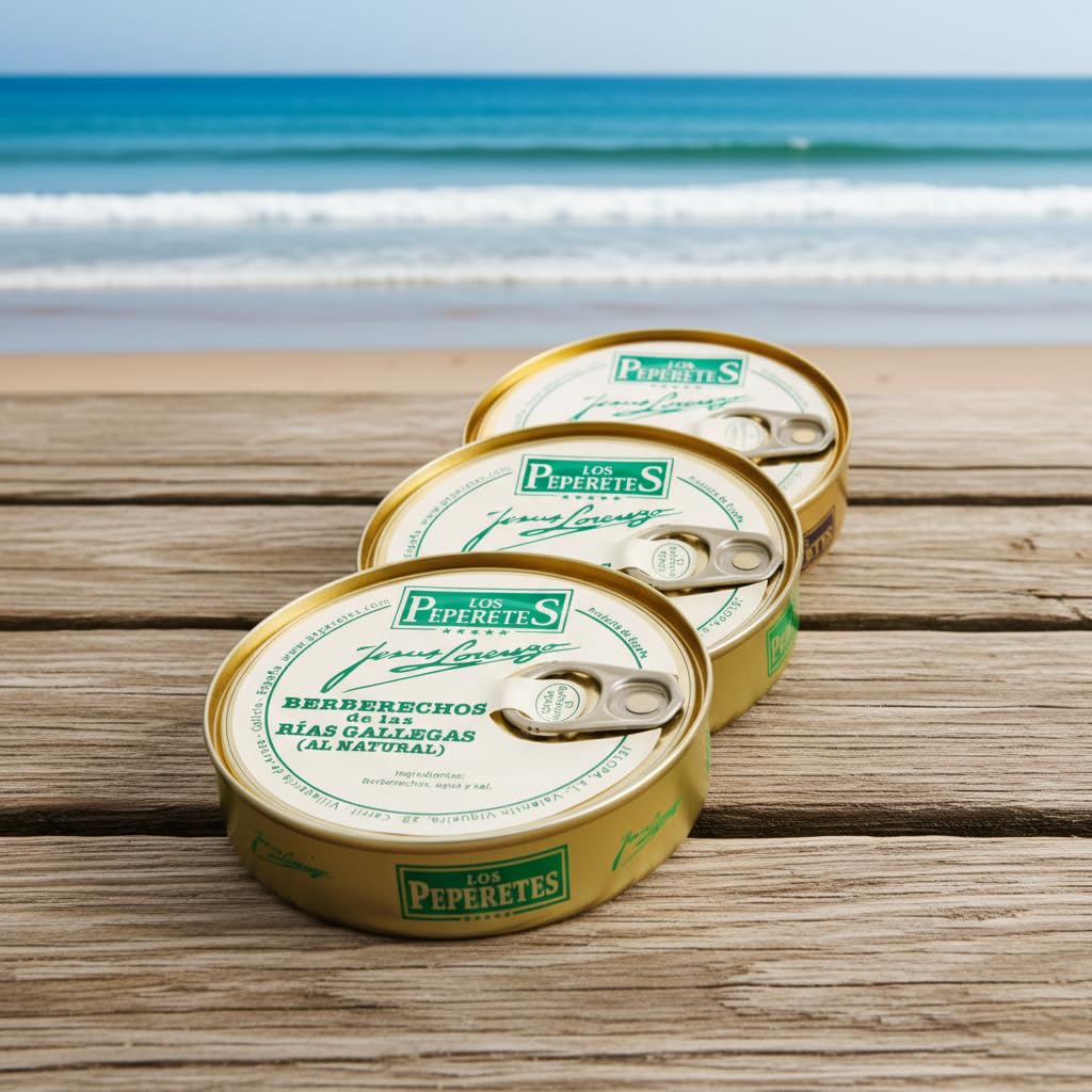 PEPERETES Berberechos al Natural Rías Gallegas 60-70 Piezas 120 Gr Conservas Artesanal Gourmet Premium