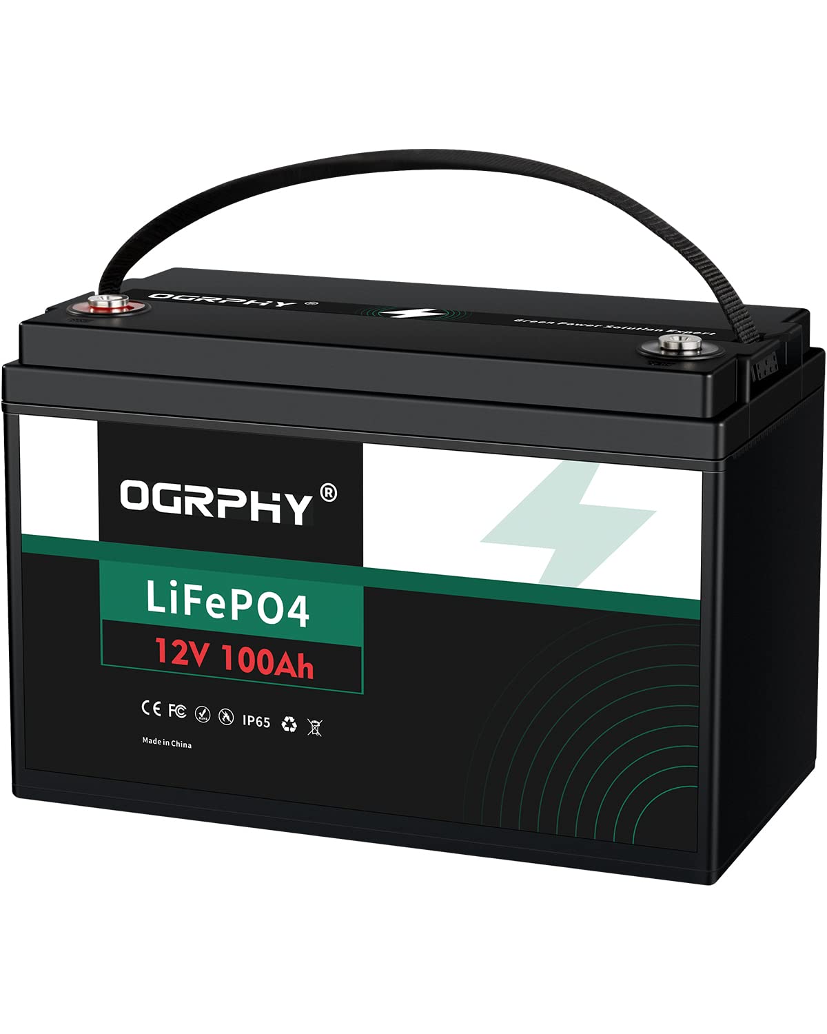 Buy OGRPHY 12V 100Ah LiFePO4 Lithium Battery, Grade A Cells 5000