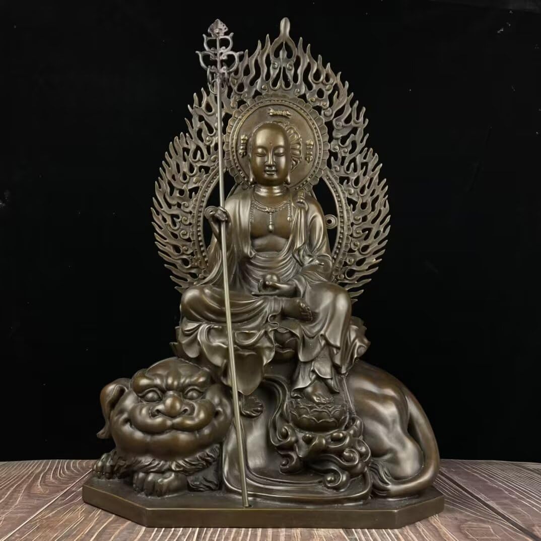 Dytartzx Pure copper Tizang King Bodhisattva statue home decoration meditation Zen Buddha