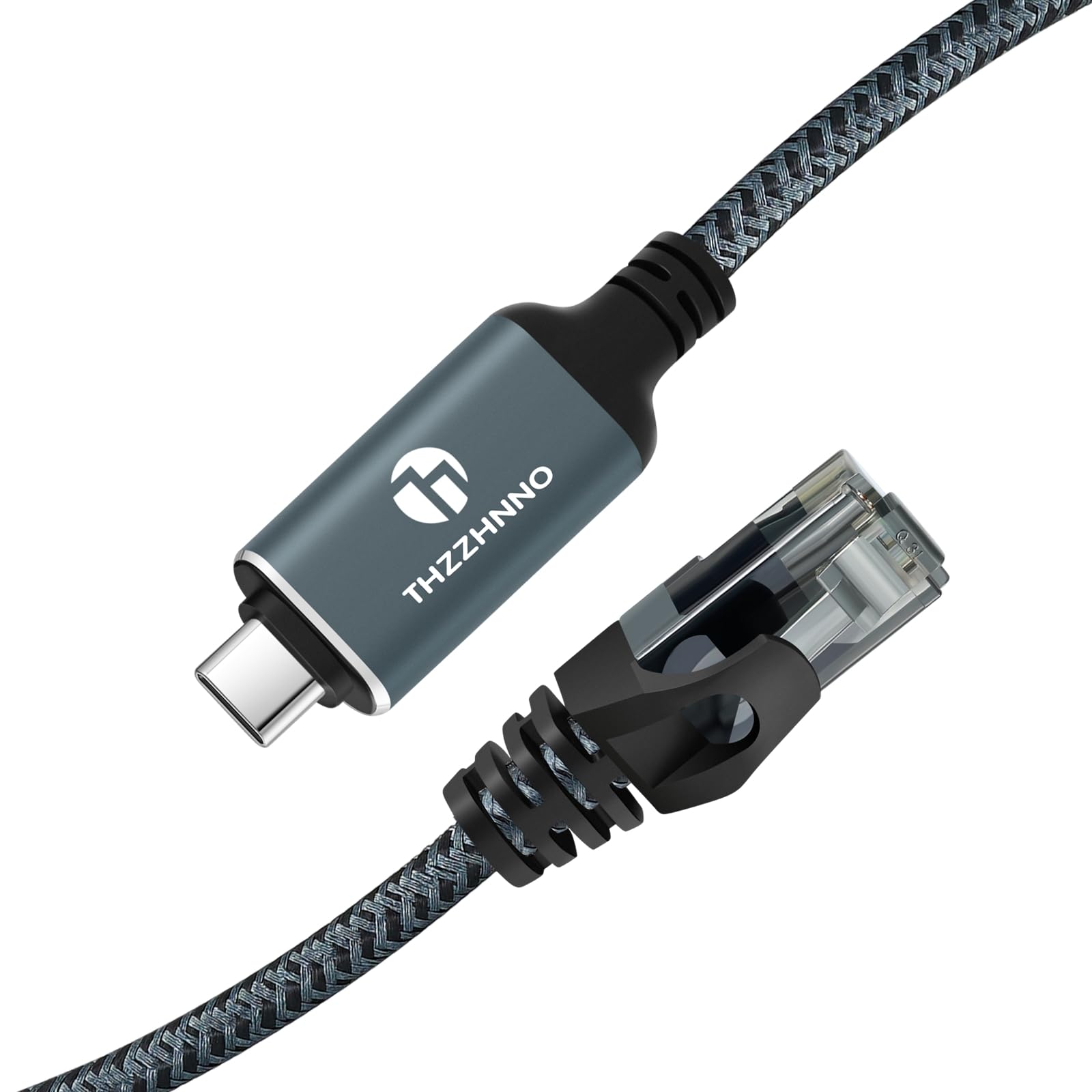 Cavo Adattatore USB C a Ethernet 10M, Tipo C a RJ45 LAN Gigabit, collegato direttamente, Compatibile con Thunderbolt 3/4 per MacBook Pro/Air, iPad Pro, iPhone serie 15, Galaxy S24