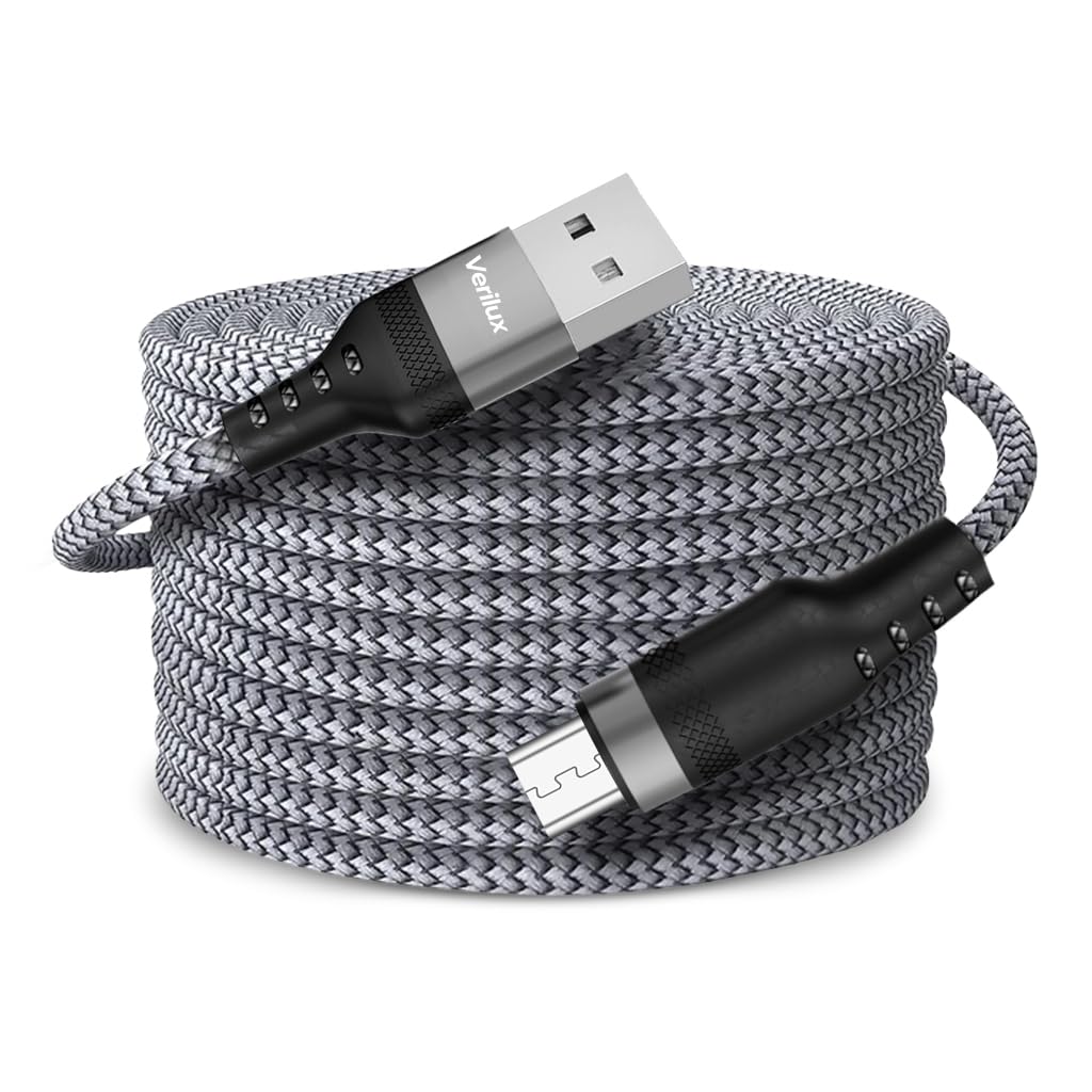 Verilux® 10Ft/3M Micro USB Cable, 5V/2A Micro USB Cable Fast Charging, 480Mbps Data Sync Micro USB Data Cable, Nylon Braided charging cable micro usb for Phone, Tablet, Micro USB Port Enabled Mobile-image-15
