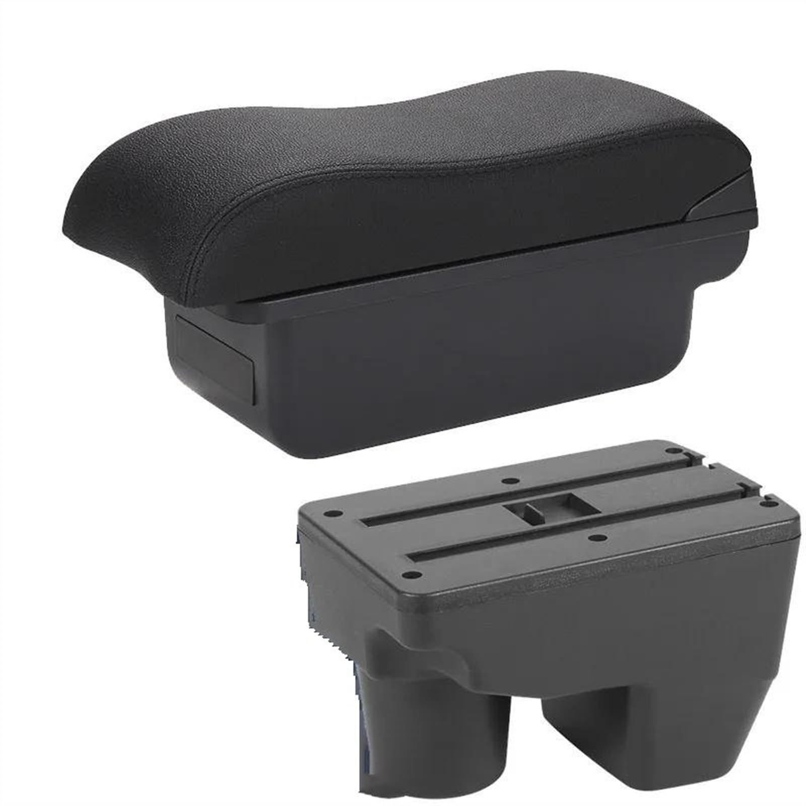 NOHEEU Car Armrest Box 2021 2022 Storage Curved Surface Leather Dedicated For Yaris For Elegant(C2 Black line NO USB)
