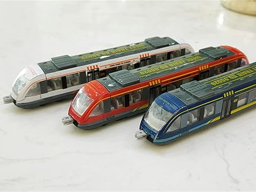 Miniatura 8 de Juego de 3 trenes bala, tren de juguete de alta velocidad vinculado Lotomotora, modelo de automóvil de aleación fundida, metro deslizante
