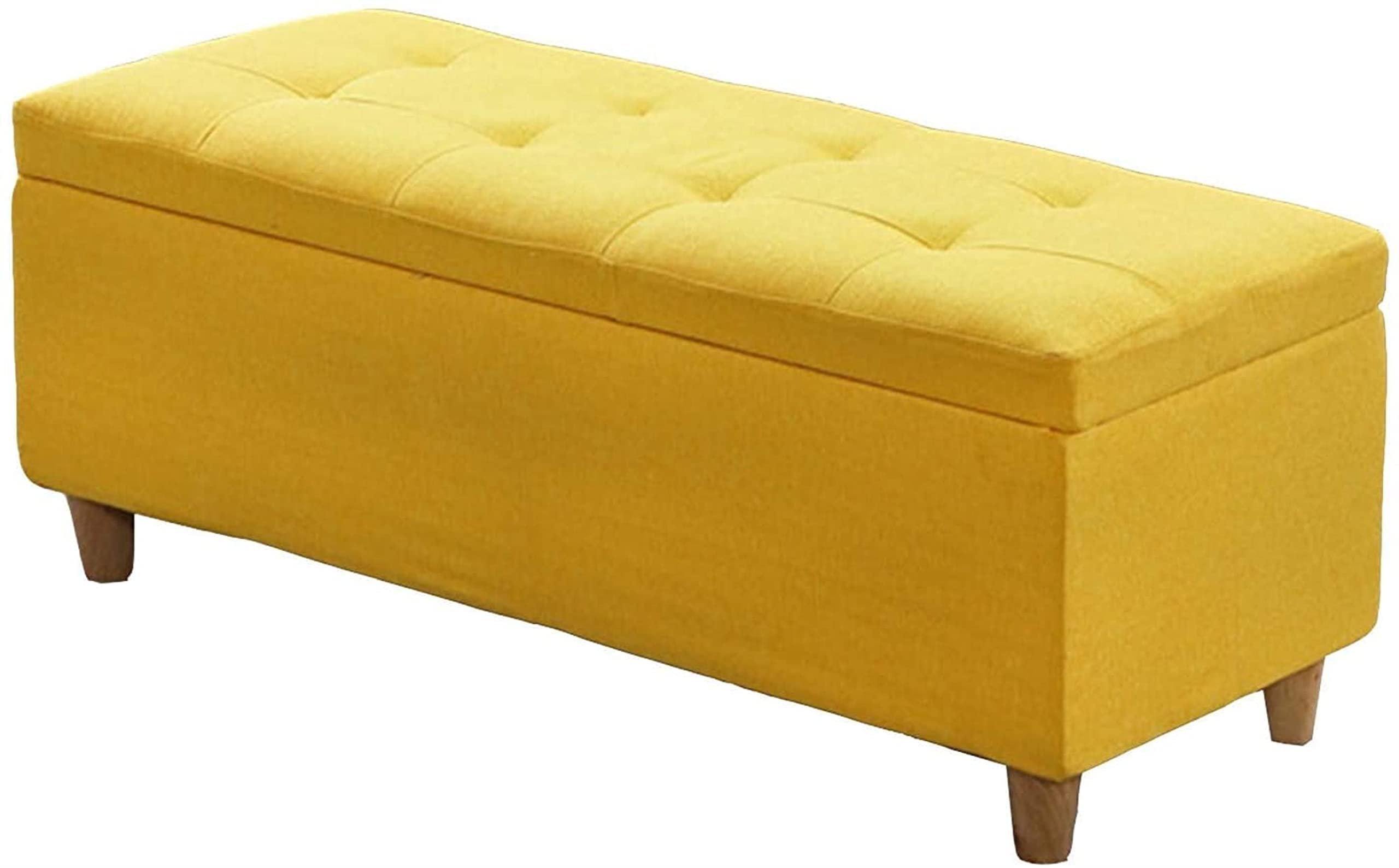 LMMIAOZ Fabric Storage Footstool with Flip Lid 31inch Cushion Bench for Shoes and Accessories