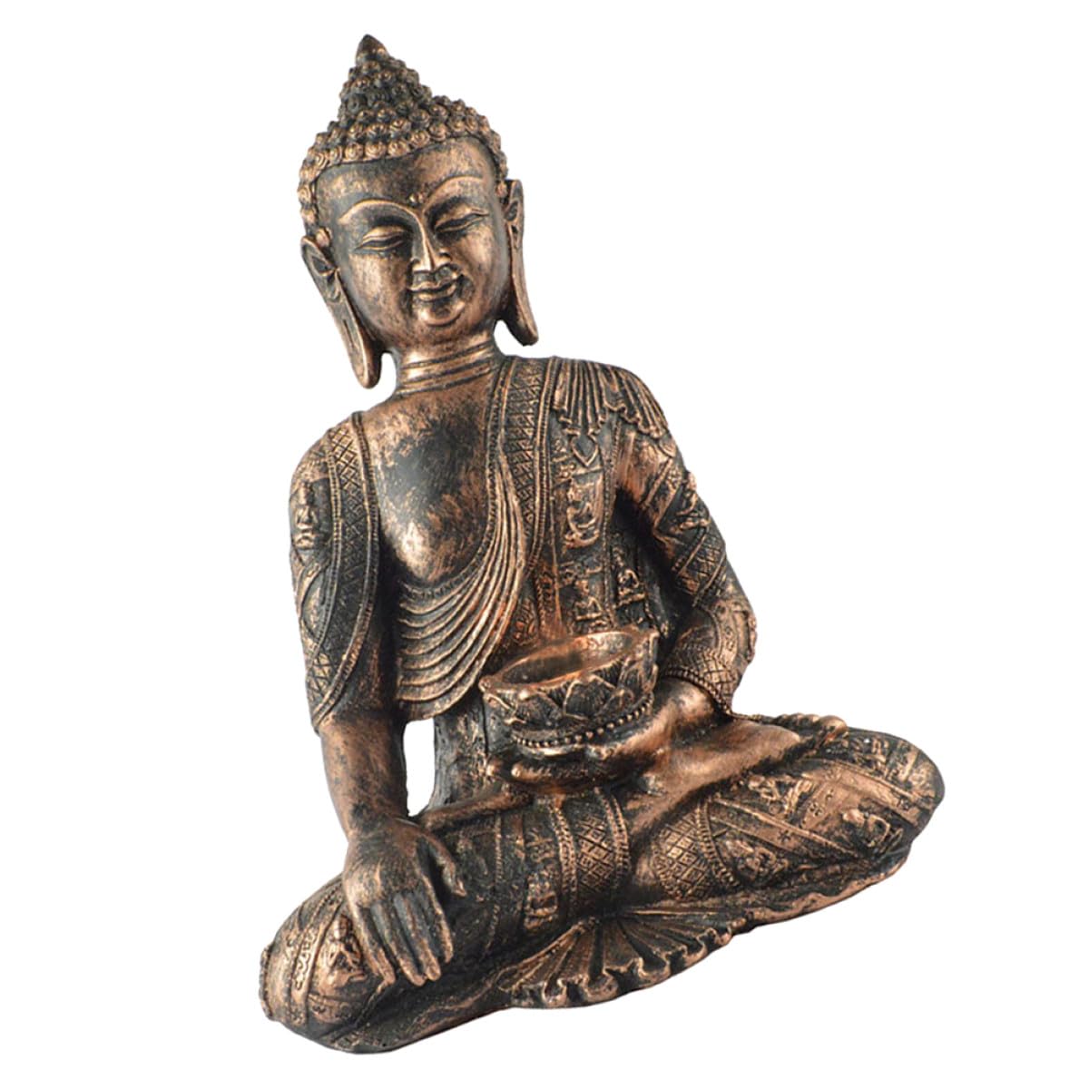Bougeoir Bouddha doré idée cadeau déco originale vintage pour salon et entrée