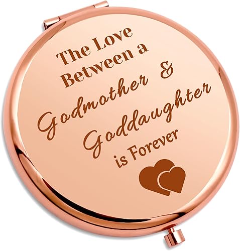 Regalos para madrina e hija, regalos inspiradores para bautismo, espejo de maquillaje compacto, regalo cristiano para hija, mamá, regalo de