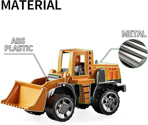 Miniatura 4 de TEMI Juego de juguetes de camión de construcción con alfombra de juego, juguetes de camión transportador para niños pequeños, juego de autos de