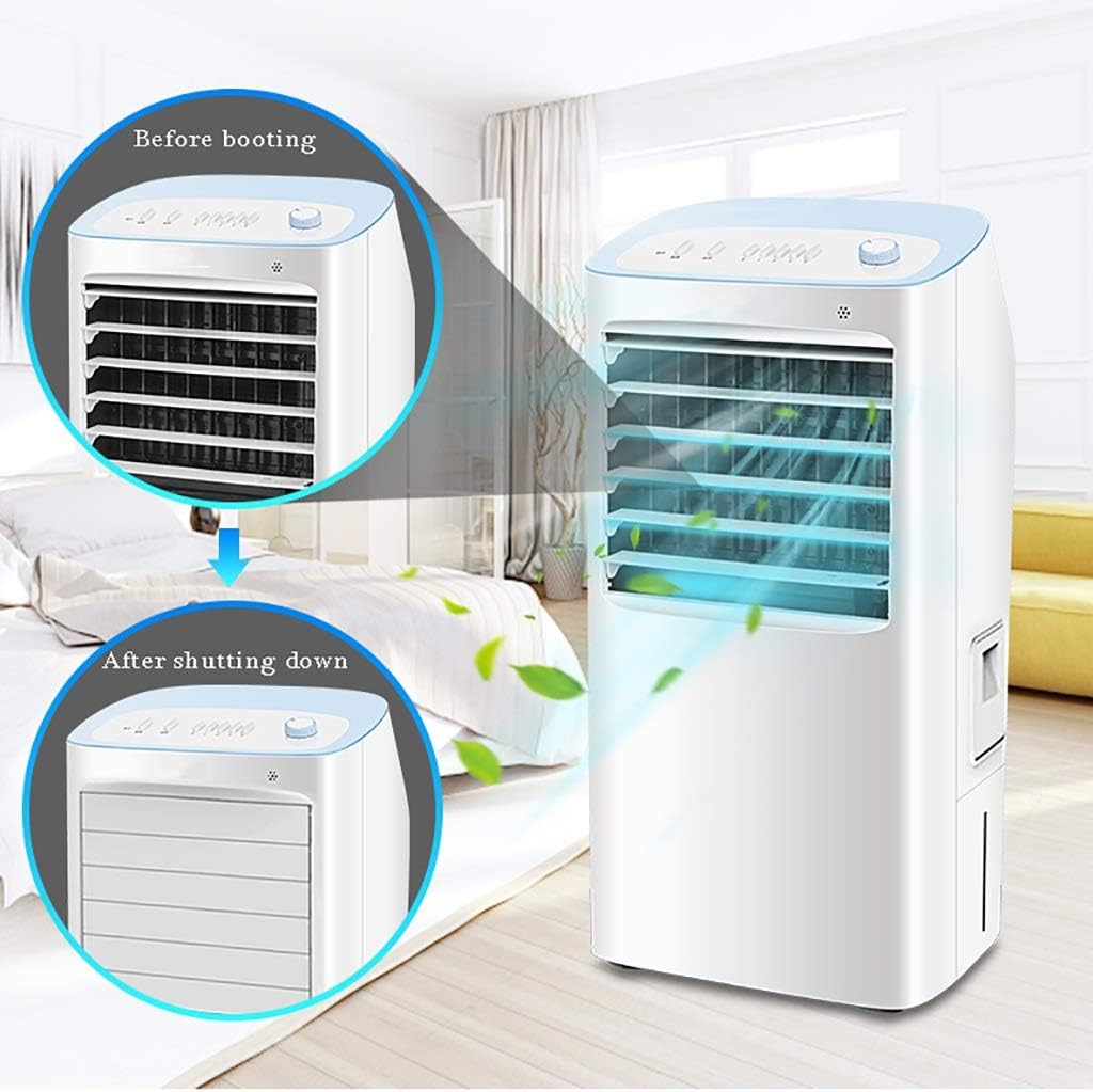 Add Water Evaporative Air Conditioning Mobile Portable Air Cooler 10L Water Tank 4 Wind Speed for Home Office White