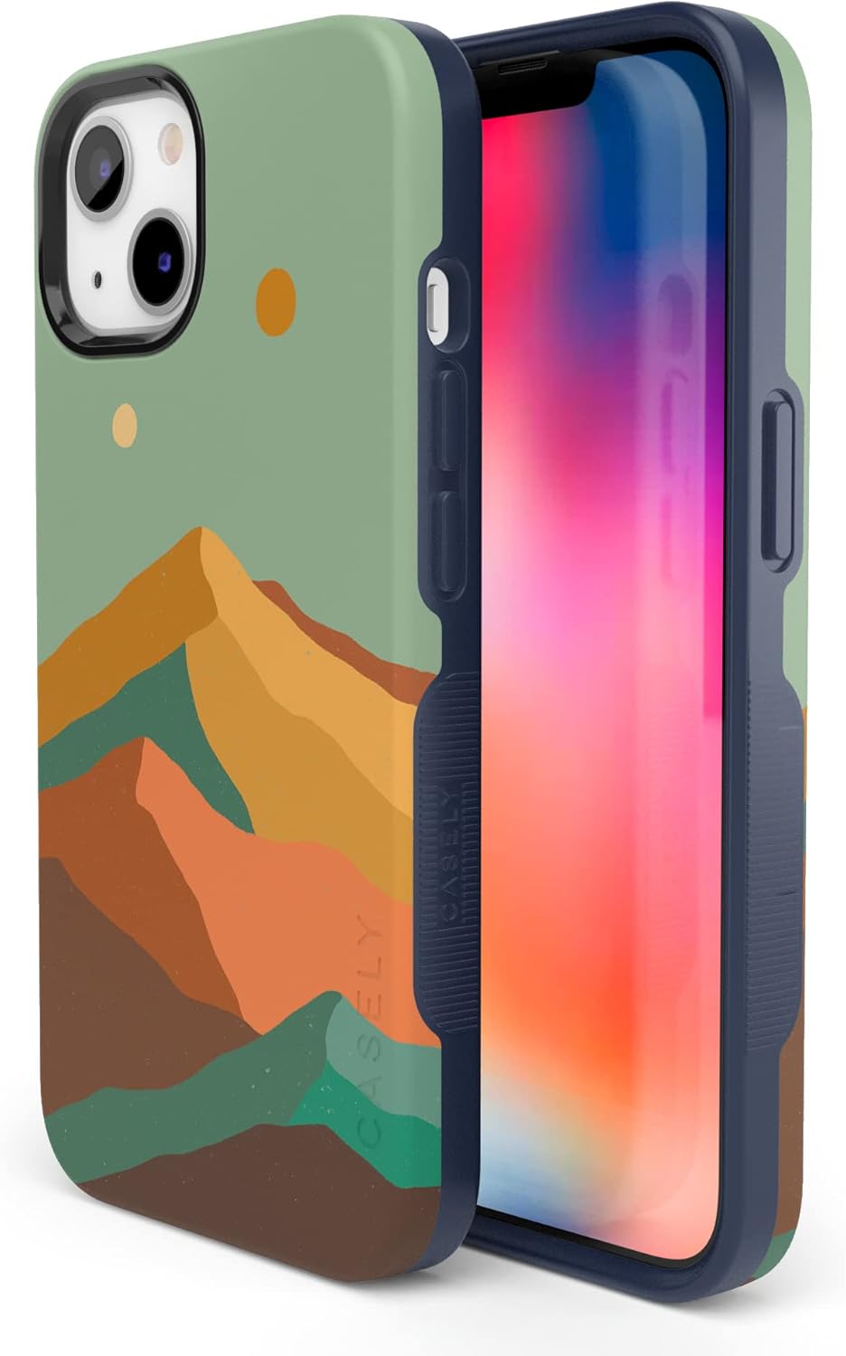 Casely iPhone 14 Case | Endless Peaks | Colorblock Mountain | Bold Protective Design | Compatible with MagSafe