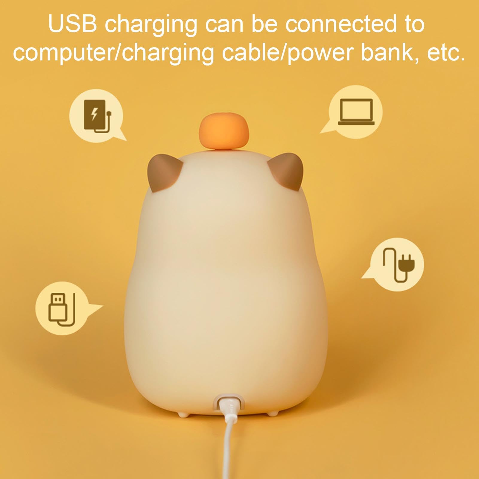 Wecker Capybara – Wecker aus Silikon, Capybara, Nachtlicht, wiederaufladbar, dimmbar, LED-Lampe, Meerschweinchen, niedlicher Wecker, Wecker für Nachtlicht, Vista Capybara, Digitaluhr,