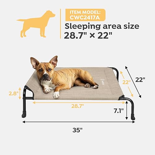 Miniatura 5 de Veehoo CWC2417A - Cama elevada original para perros, cama refrescante para mascotas, antideslizante y transpirable, L, CWC2417A