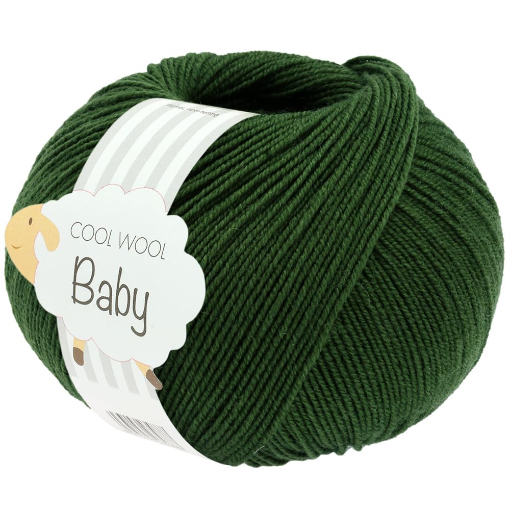 LANA GROSSA Cool Wool Baby | 100% Schurwolle Merino, filzfrei | Handstrickgarn aus 100% Schurwolle (Merino) | 50g Wolle zum Stricken & Häkeln | 220m Garn FB 336