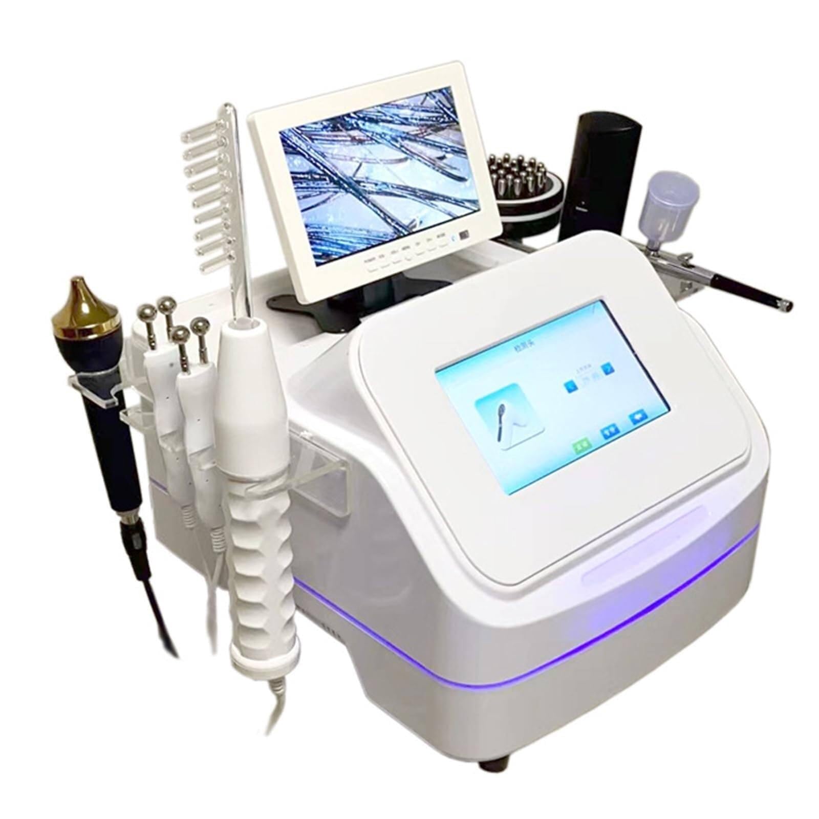 Cyfrowy mikroskop ASerZenith do wykrywania skóry głowy i mieszków włosowych – wyświetlacz LCD, system diagnostyczny skóry twarzy 7 w 1 do salonów i spa, idealny do profesjonalnego zastosowania