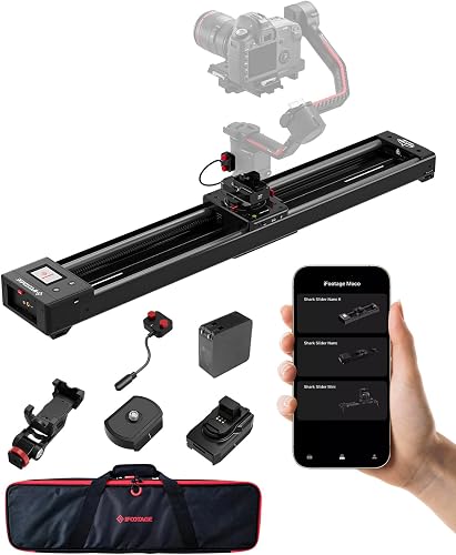 IFOOTAGE Shark Slider Nano II 860,Motorized Camera Slider,Compatible with DJI RS2, RS2Pro, RS3 Pro, RS4, RS4 Pro,Video Stabilizer Rail,Video,Timelapse,Panorama,Stop Motion,Marco,Max.Payload 11lbs