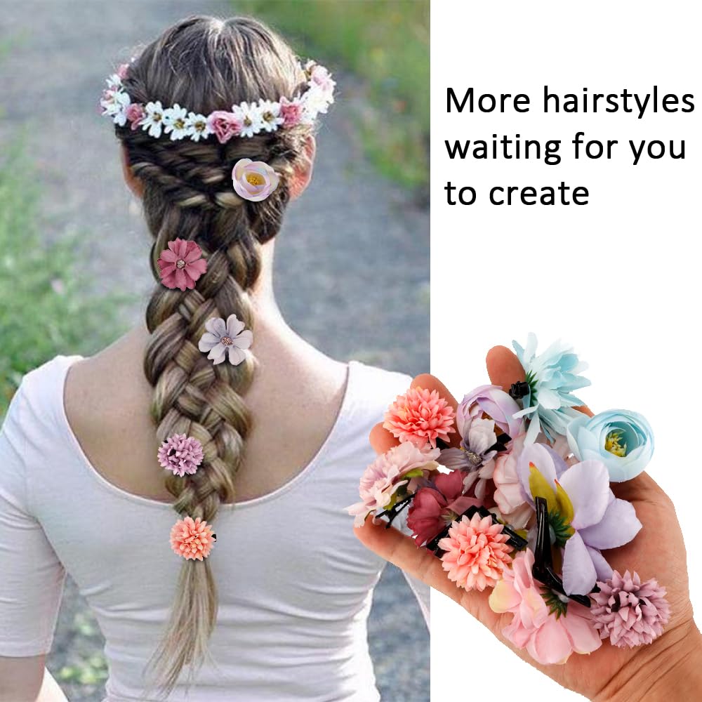 Amazon.com : Ahoney 21 Pieces Purple Flowers Hair Clips for Women