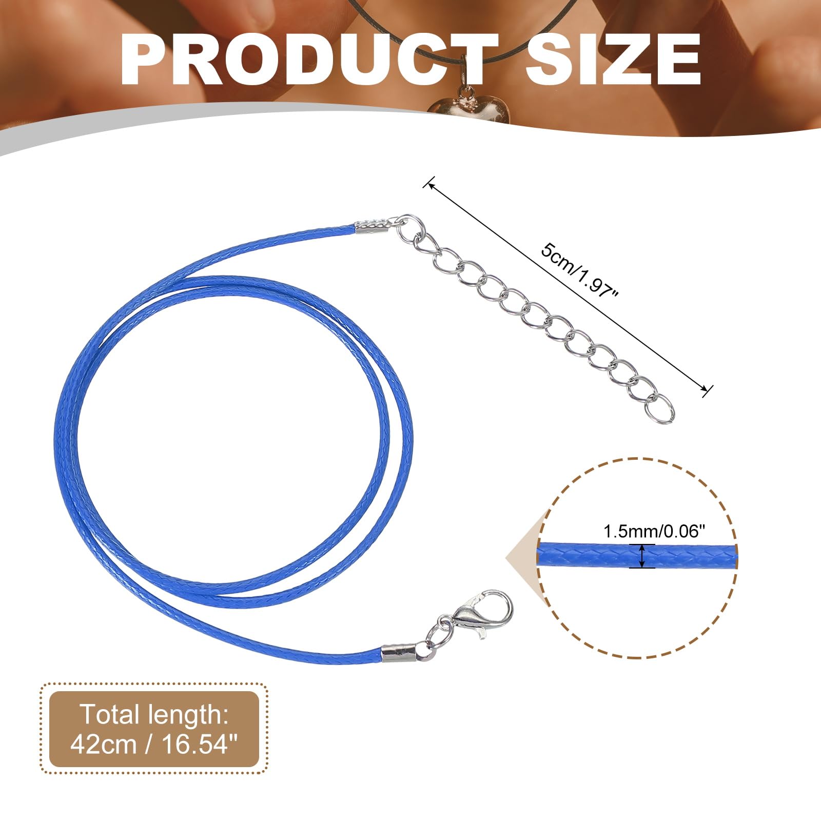 PATIKIL 16"x0.06" Necklace Cord - Image 2