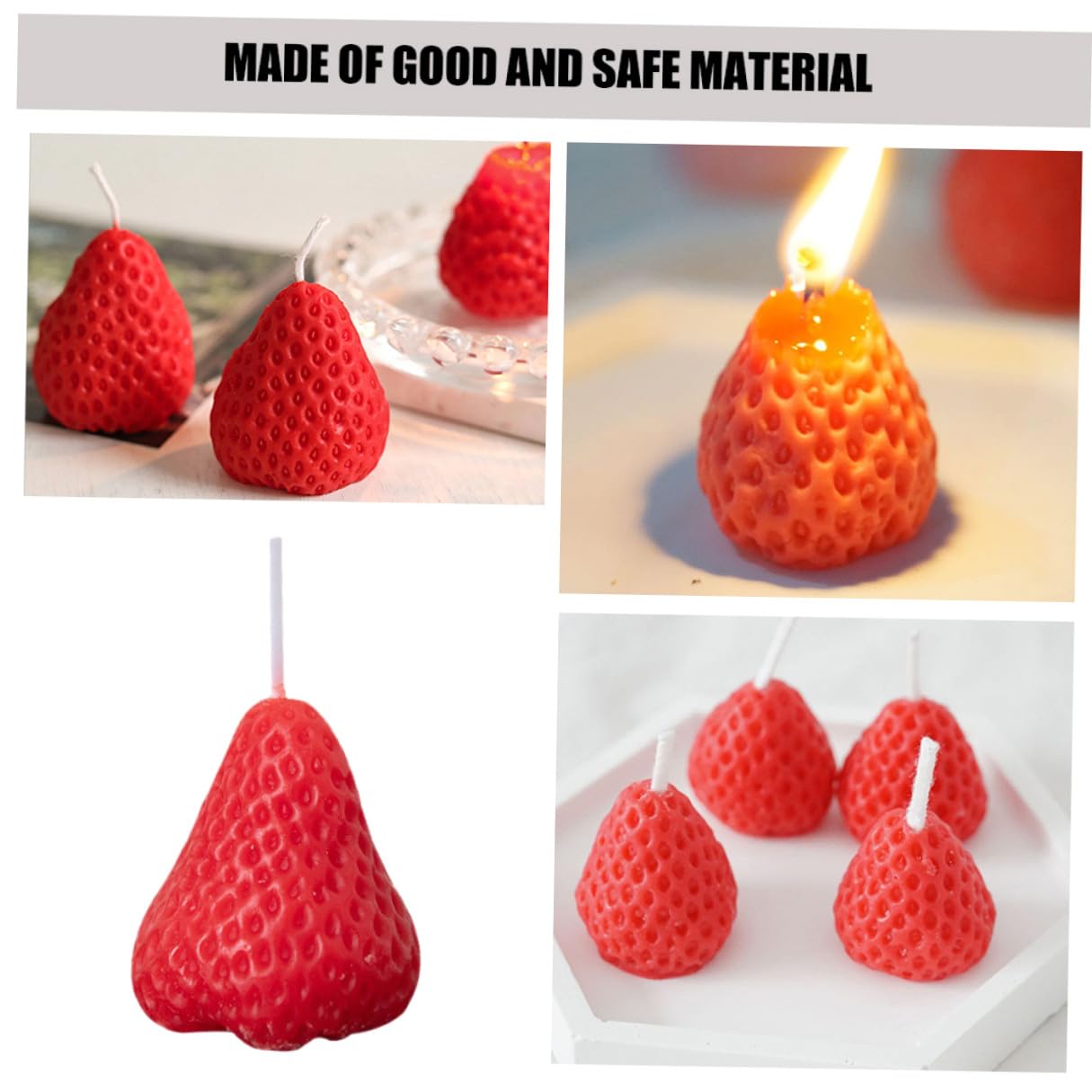 SUPVOX Set 9 Pezzi Candele Profumate Fragola Rosso Intenso, Candele Decorative Aromaterapia per Decorazioni Casa e Feste Atmosfera Romantica
