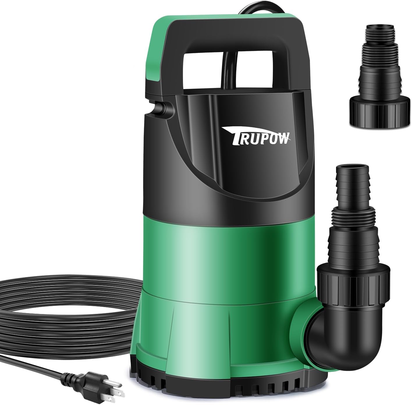 Sump Pump 1 HP Submersible Water Pump 3980 GPH Thermoplastic Portable Electric Utility Pump for Swimming Pool Garden Basement Tub Pond Draining Remove Water Level Down to 0.3"