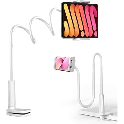 スマホスタンド アームスタンド タブレットスタンド 寝ながらベット用スマホホルフレキシブルアーム 360°角度調整可能 ベットスタンド クランプ式 アームスタン …