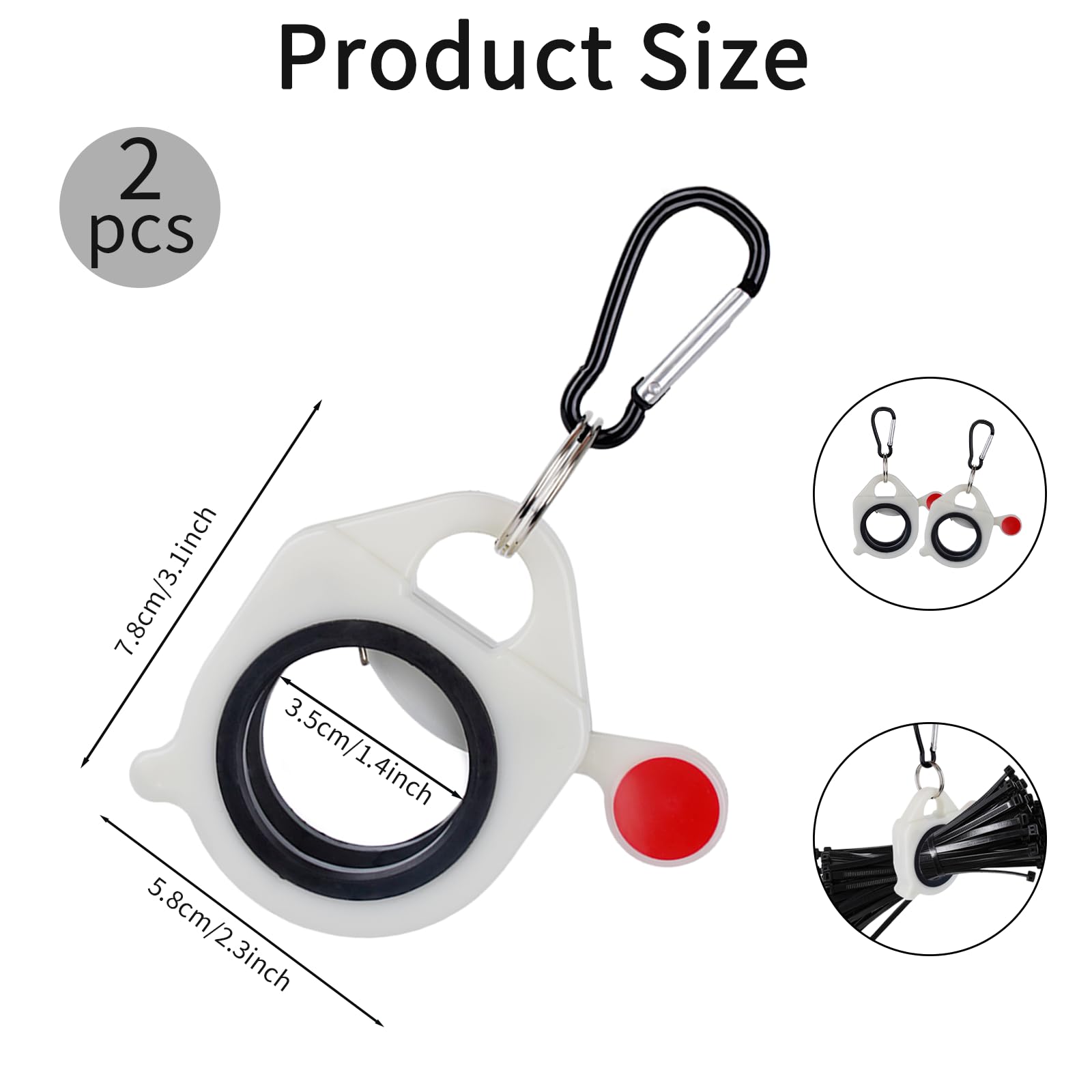 2 Pcs Zip Tie Holder, Portable Zip Ties Organizer Holders Clip Tool belt, Lightweight Cable Zip Ties Holder Tightening Tool Organizer Storage, Plastic Wire Cable Holders for Efficient Management