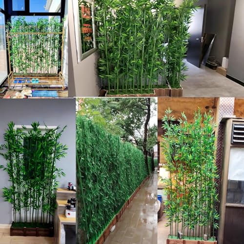 Artificial Bamboo Plants - 3.2ft, 3.9ft, 4.9ft & 5.9ft Tall - 8pcs for Garden Fence Privacy Screen, DIY Outdoor & Indoor Decor - Lifelike Greenery for Home & Patio - Image 8