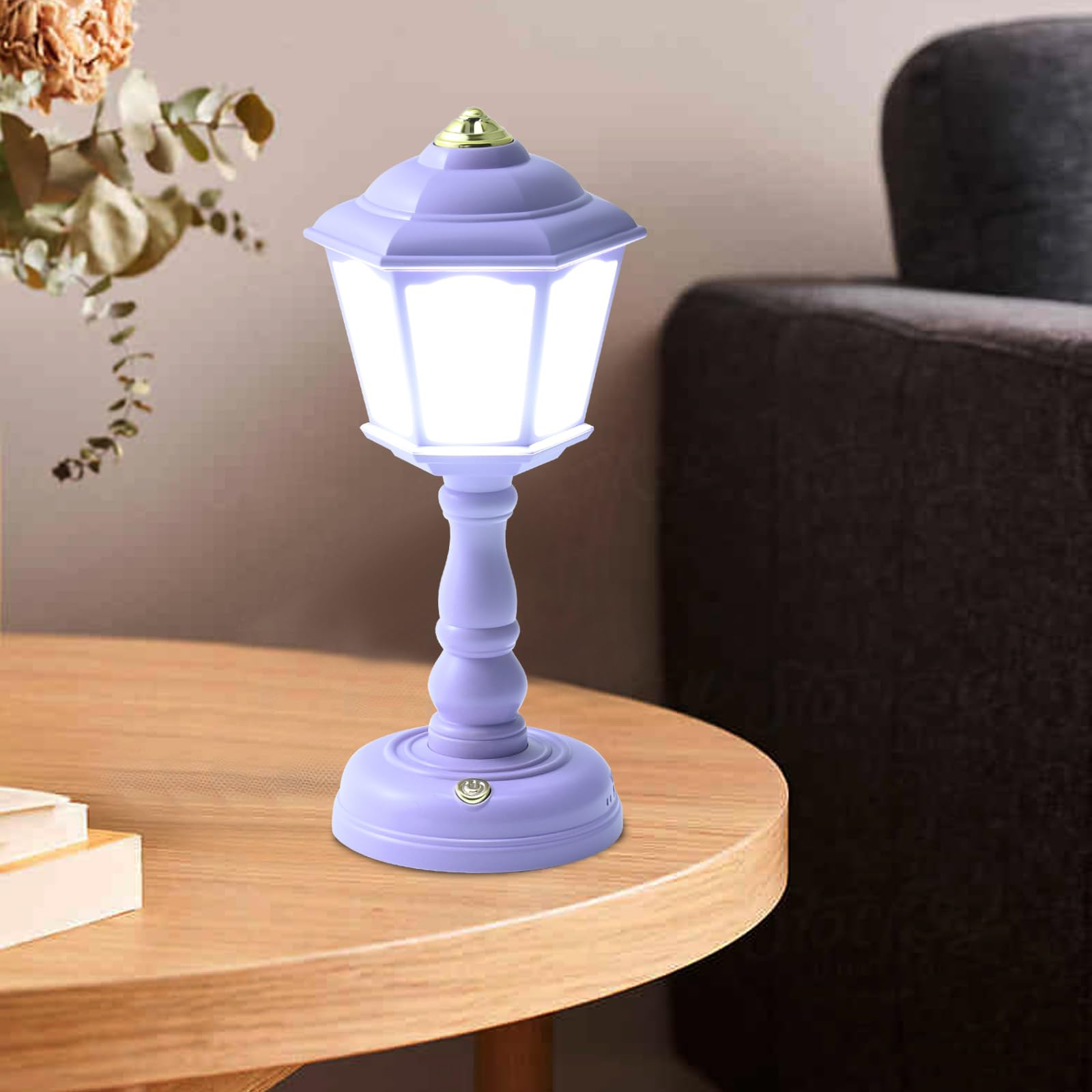 Mini lámpara de escritorio vintage, lámpara de escritorio LED, lámpara de mesa regulable, lámpara de lectura con puerto de carga USB, control sensible, lámpara de oficina que cuida los 5