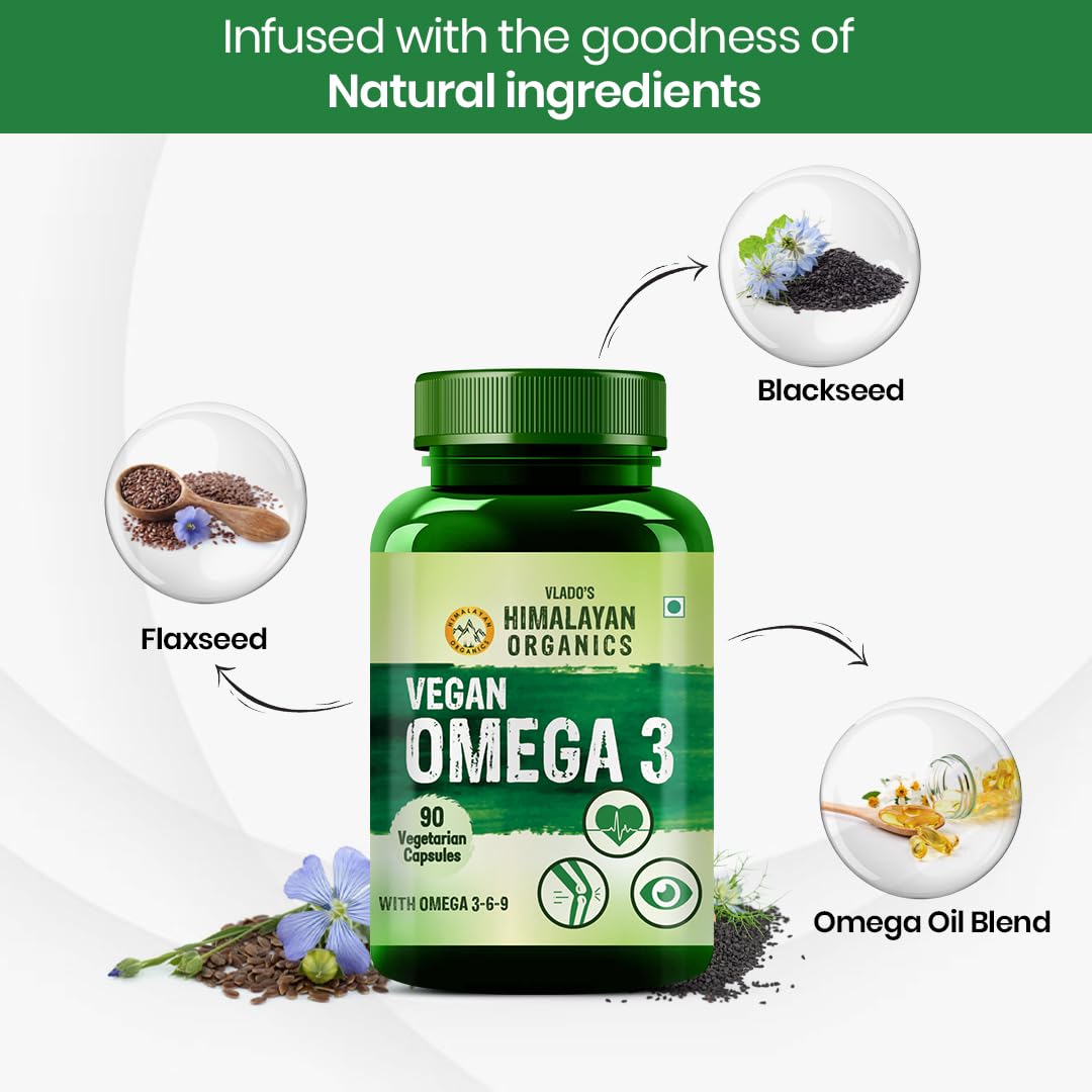Himalayan Organics Flax Seed Oil Omega 3 69 Vegetarian Nutrition Supplementary Muscle, Bone, Heart and Skin Complement to Skin - Vegetarian Capsules 90 Count Himalayan Organics Flax Seed Oil Omega 3 69 Vegetarian Nutrition Supplementary Muscle, Bone, Heart and Skin Complement to Skin - Vegetarian Capsules 90 Count
