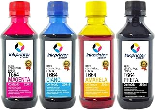 Kit de Tinta para Epson L120 - Compatível Inkprinter (t664 - 4x250ml)