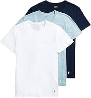 Polo Ralph Lauren Men's 3-Pack Classic Crewneck T-Shirts - Moisture-Wicking Combed Cotton Undershirts, Long Fit Big & Tall