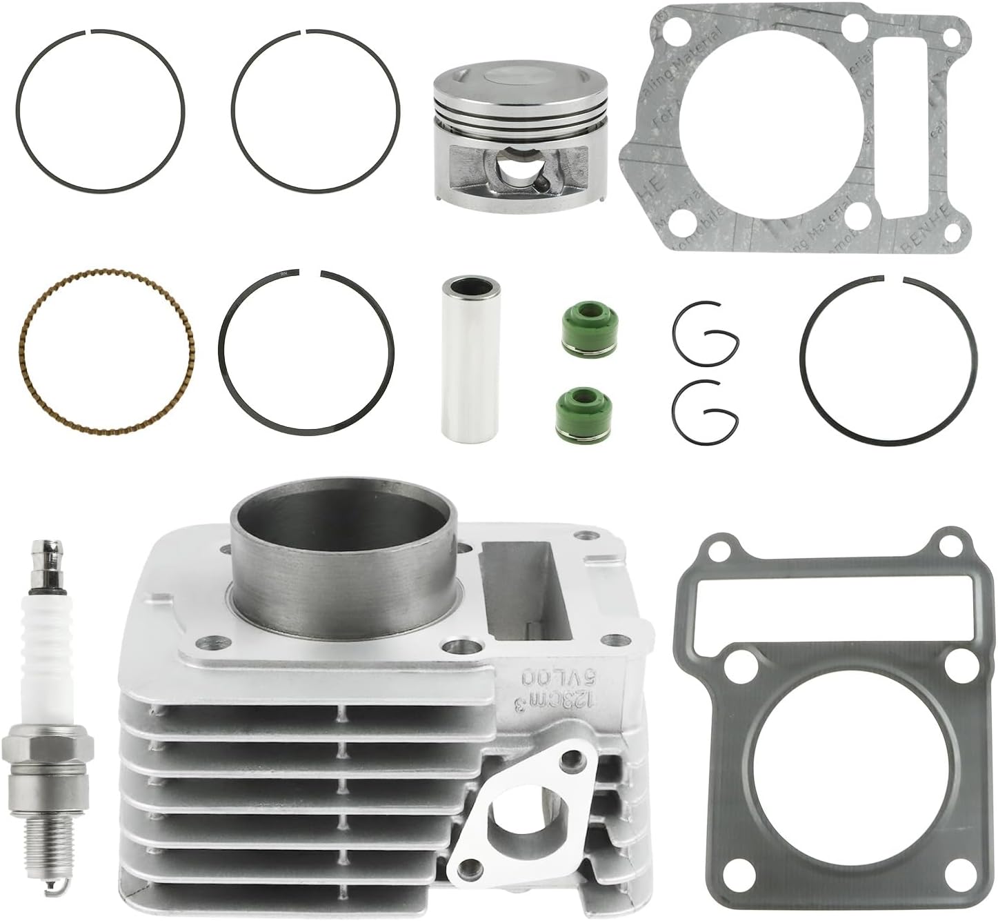 FLYPIG 54mm Cylinder Piston Gasket Top End Rebuild Kit for Yamaha TTR 125 2000-2004 TTR125E 2003-2004 2006-2009