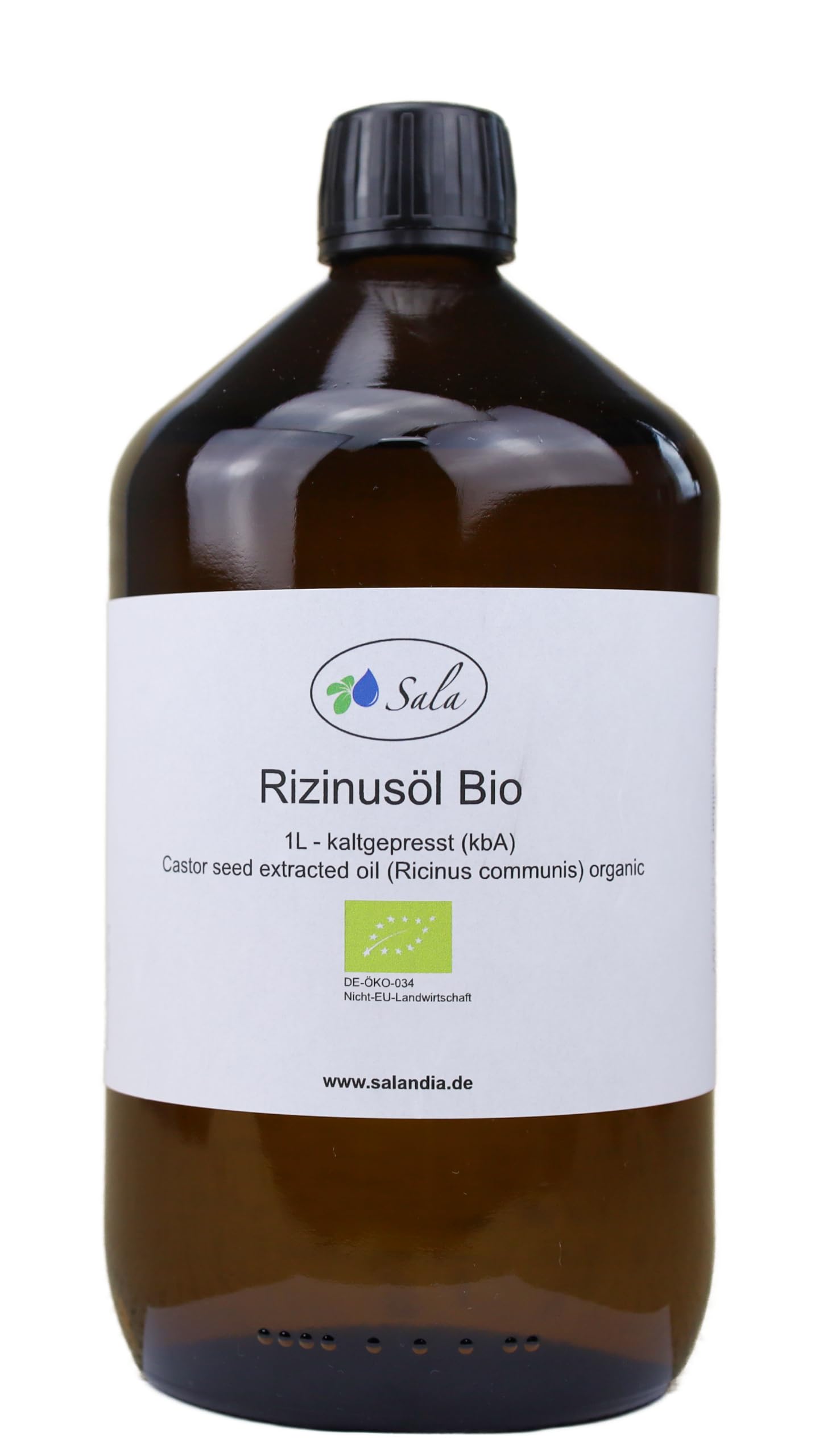 Sala Rizinusöl kaltgepresst BIO 1 L 1000 ml Glasflasche