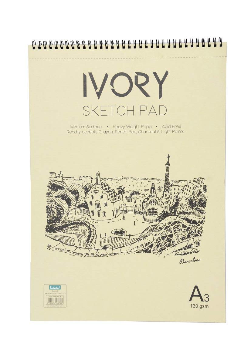 Scholar Artist Pad (130 Gsm Natural Shade Cartridge Paper, 25 Sheets) Wire Bound (A3) (B08GL36J9W) Amazon Price History, Amazon Price Tracker