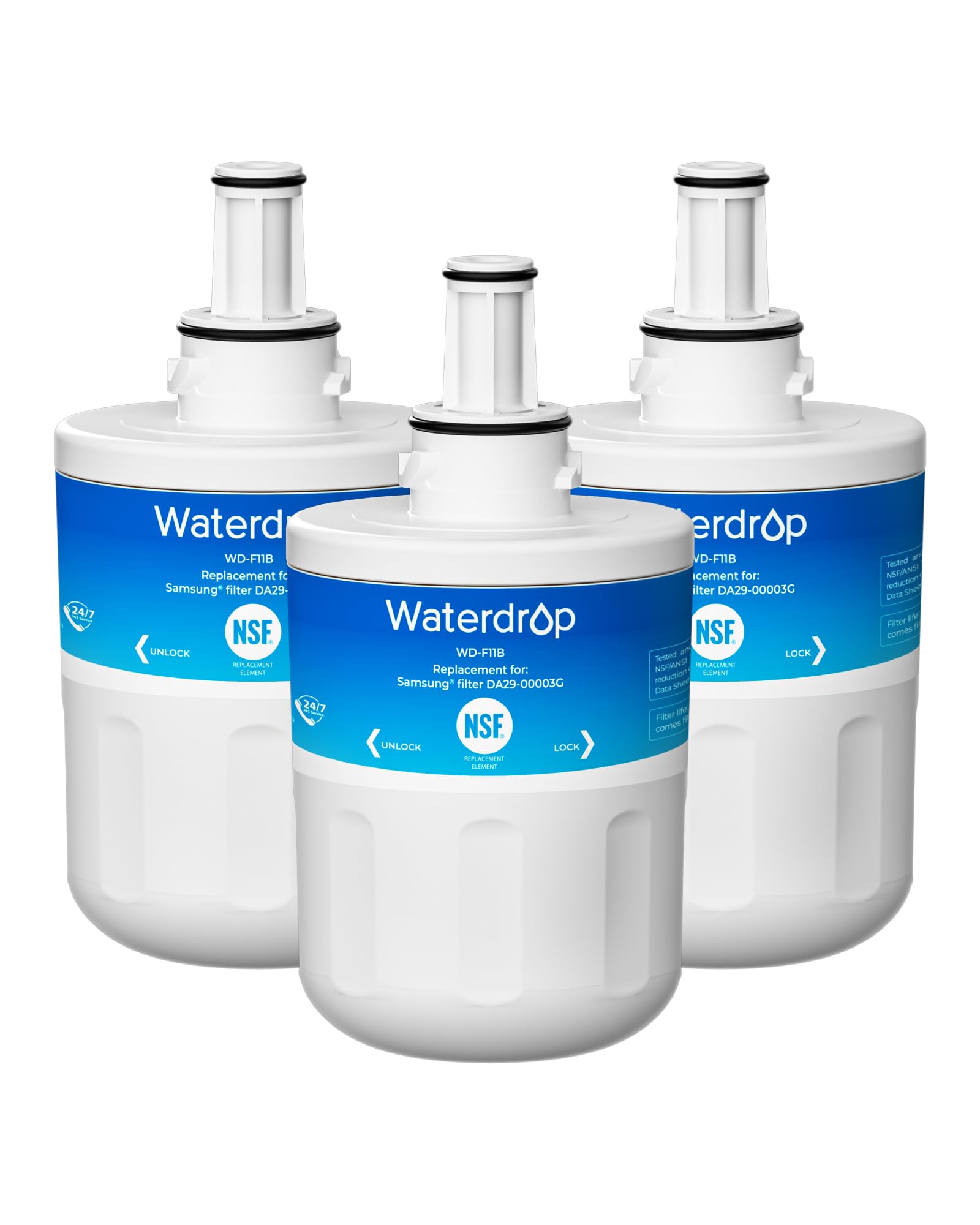 Waterdrop Replacement for Samsung DA29-00003G DA29-00003B DA29-00003A Aqua-Pure Plus HAFCU1 RFG237AARS FMS-1 RS22HDHPNSR RSG257AARS WSS-1 Refrigerator Water Filter