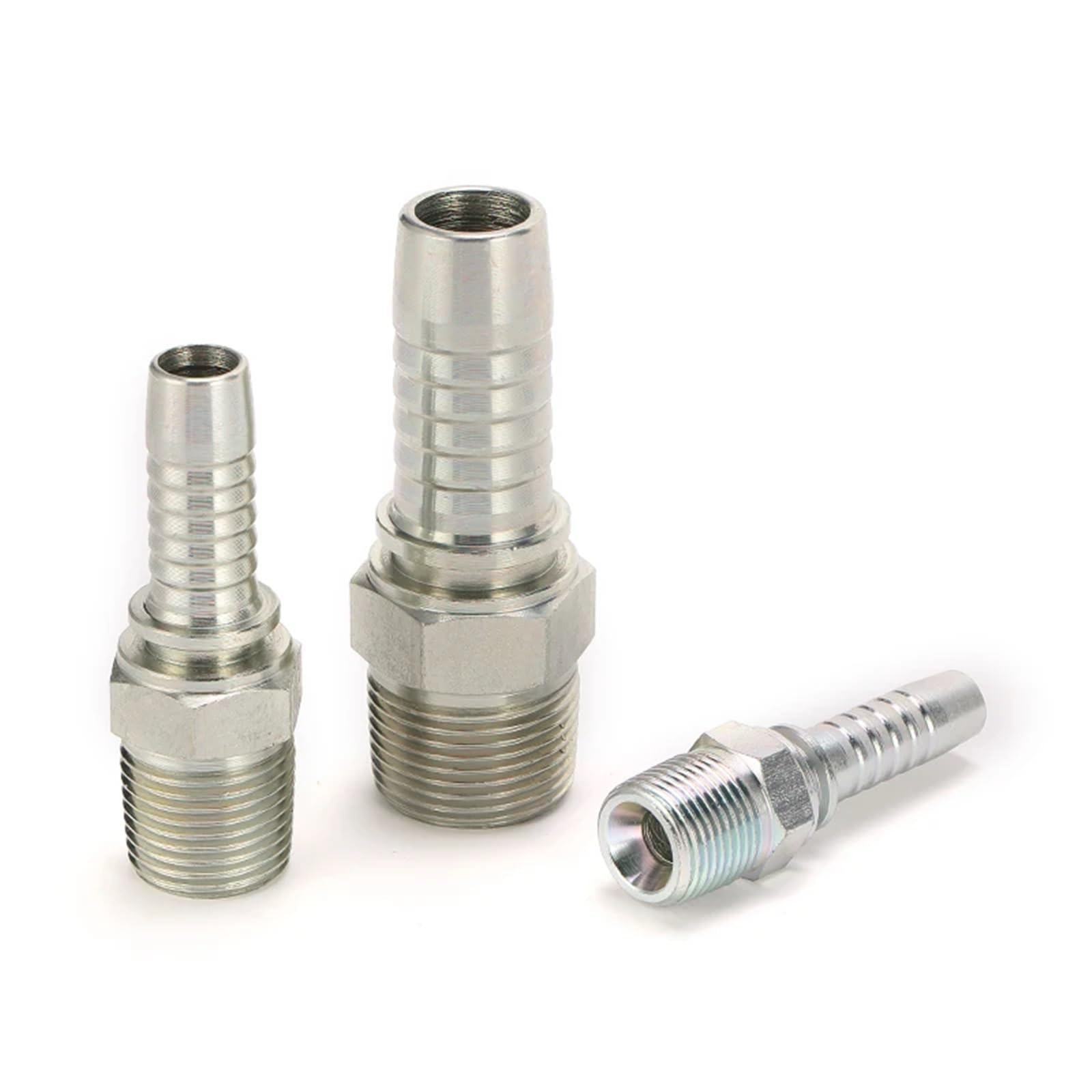 100PCS 13011-06-06 BSPP Threaded Hydraulic Male Hose Fitting Flat Seal Use with R3/8 * 19XDN10 Hose Tail Straight Fitting