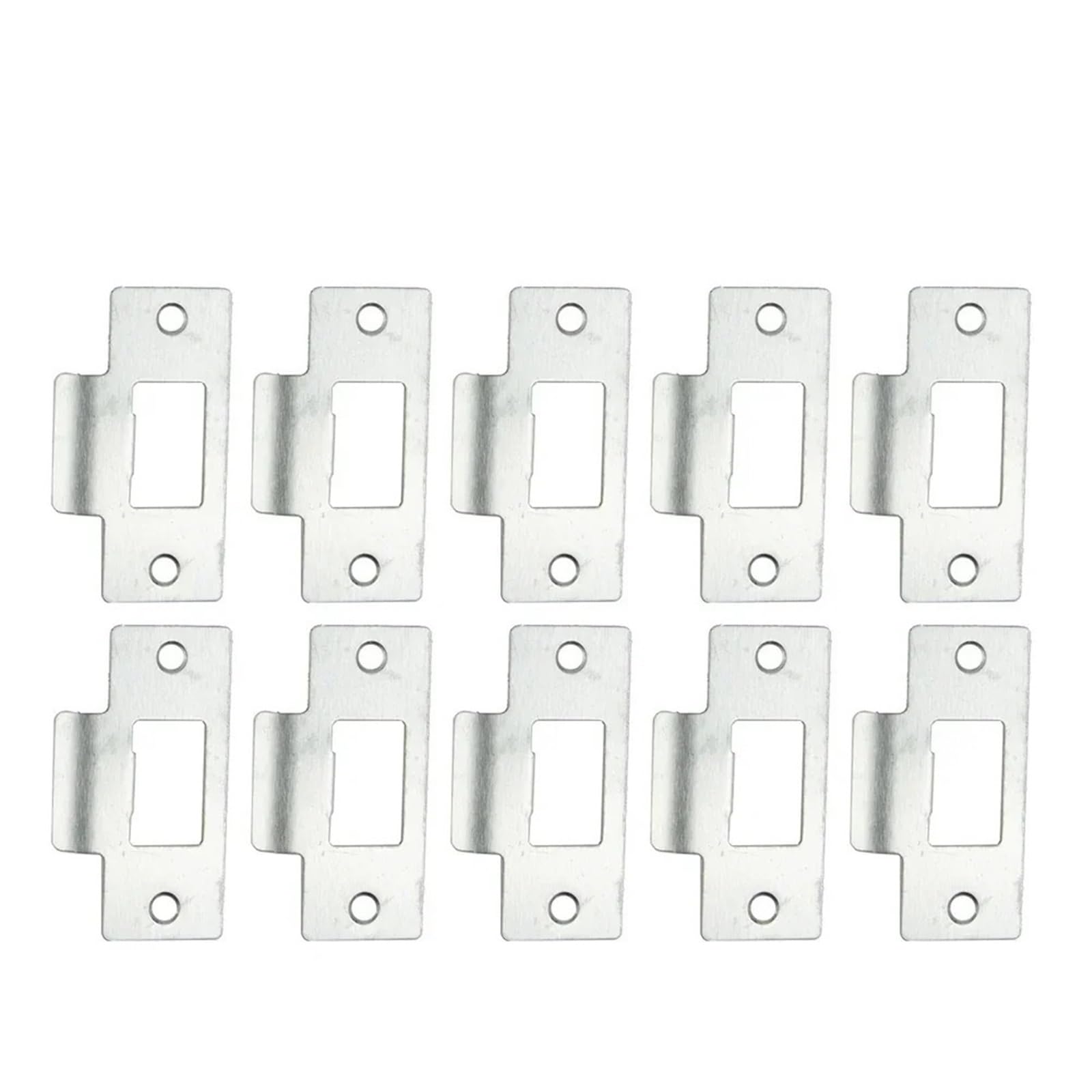 Loquet tubulaire Standard de protection porte, plaque gâche remplacement nickelée, accessoires verrouillage salle bains 10 pièces Pour Les Portes En Bois,Les Portes Intérieures