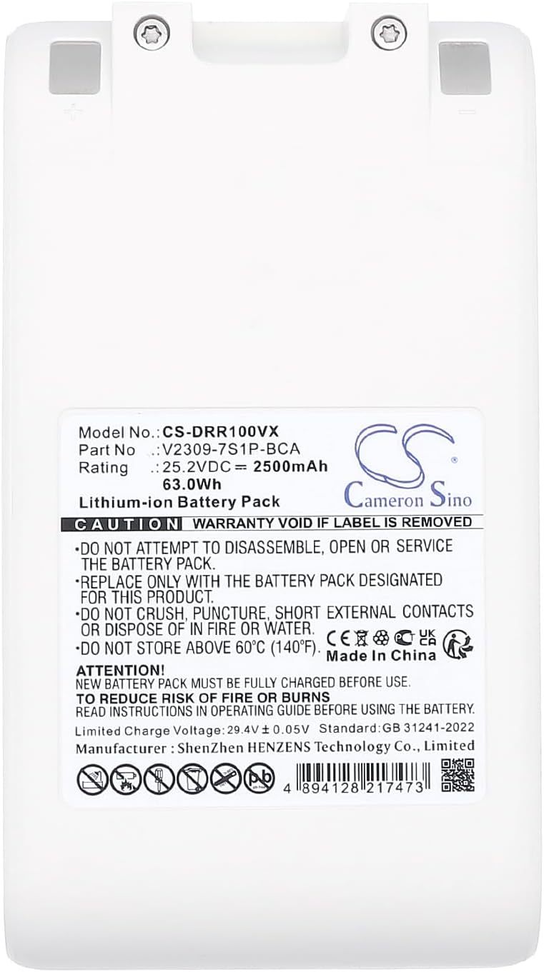 Battery for Dreame R10 PN:Dreame V2309-7S1P-BCA 2500/63.0Wh